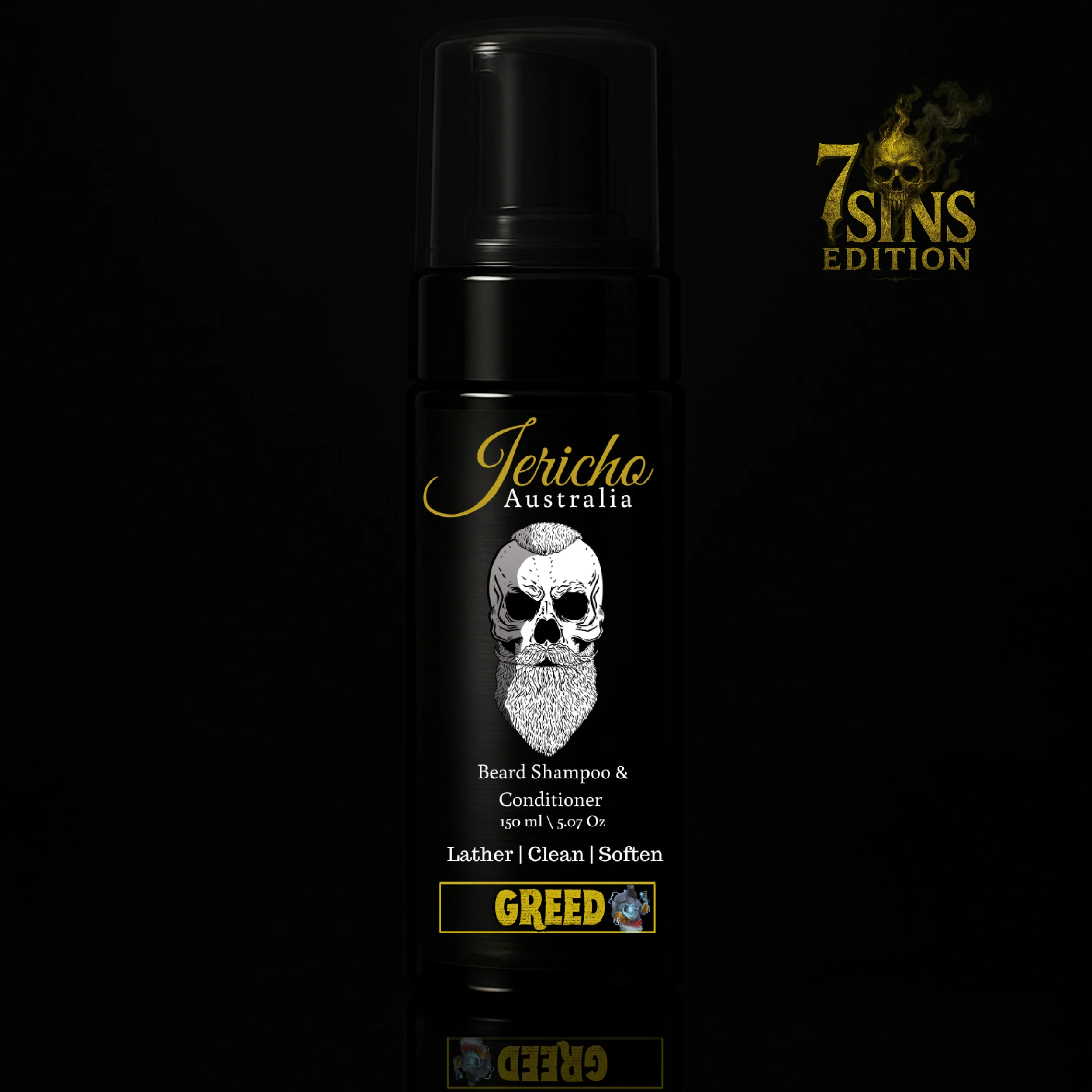 Jericho 2 in 1 Beard Shampoo & Conditioner 150ml Greed ( 7 Sins Edition)